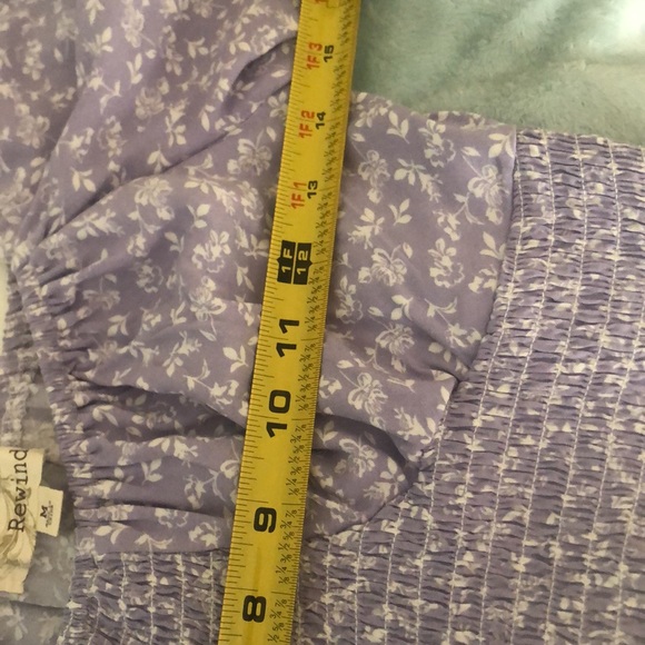 REWIND SIZE M Light purple floral crop top L/S - Picture 8 of 11